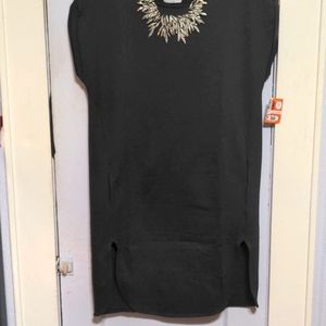 Lime and vine gray dress size large.